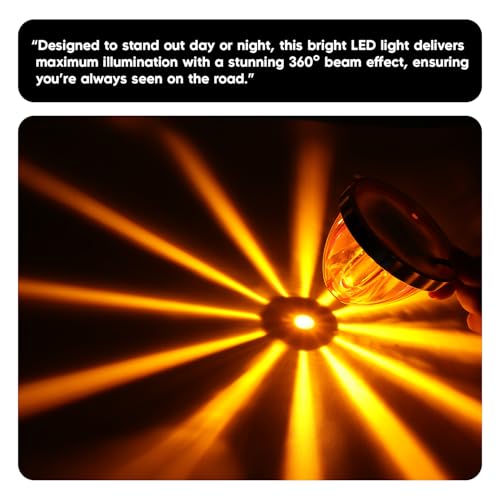 Ledvillage 2Pcs Amber Watermelon LED Light with Stainless Steel Bracket, 12V Marker Clearance Lights for Semi Truck, Freightliner, Kenworth, Peterbilt, Heavy-Duty Trailers - Image 4