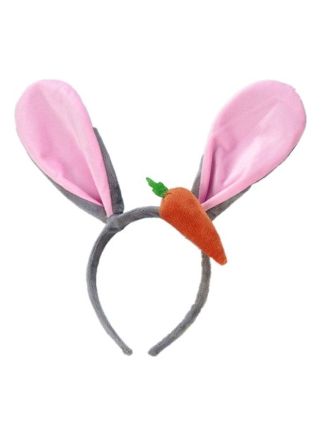 NIBEMINENT Rabbit Ears Hairband Grey/Red/Pink - Image 1