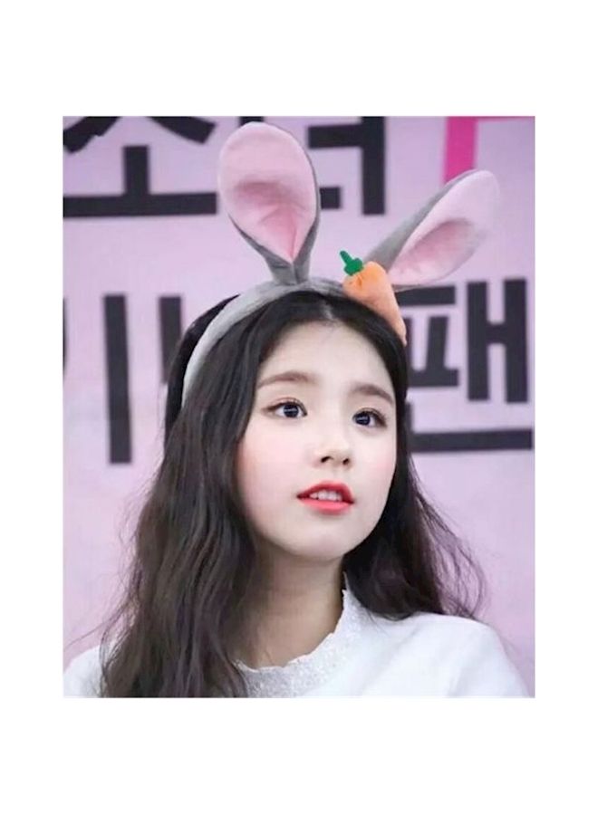 NIBEMINENT Rabbit Ears Hairband Grey/Red/Pink - Image 2