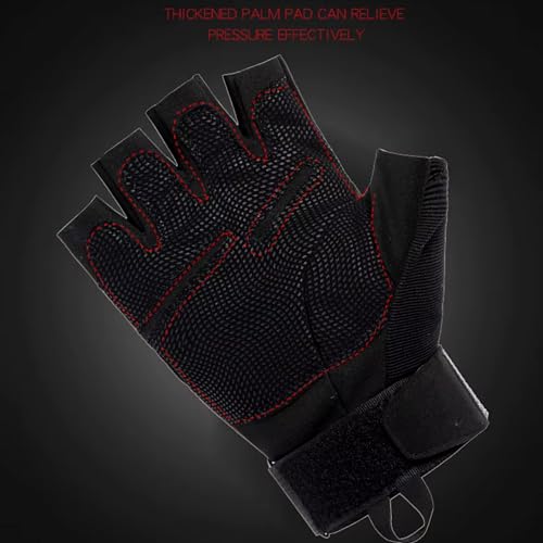 HHADEK Faux Leather Half Finger Tactical Gloves, Durable Fingerless Gloves for Cycling, Gym, Motorcycle Gloves, Training Gloves, Breathable Gloves, and Outdoor Activities (Black, XL) - Image 2