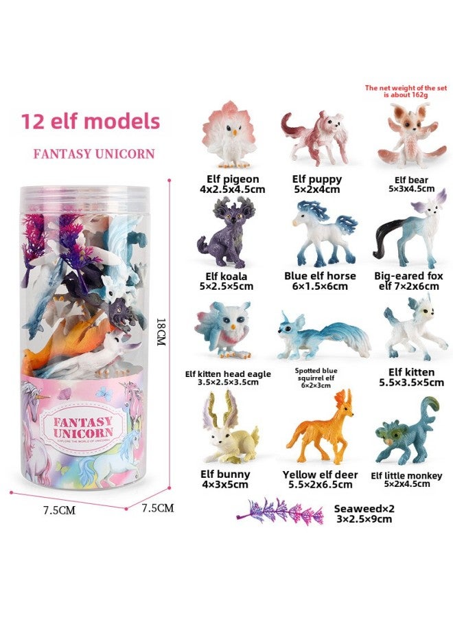 Miniature Realistic Animal Models Growth Cycle Toys Including erfly Rooster Ant Frog Turtle Mosquito Educational Playsets-Color: 12 Elf Model - Image 1
