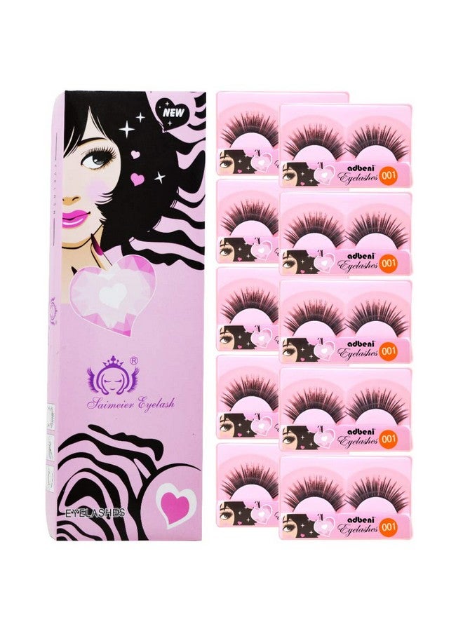 adbeni Makeup Beauty False Eyelash,(Eylsh101), Pack Of 10 With Hand Cleanser Sanatizer - Image 1
