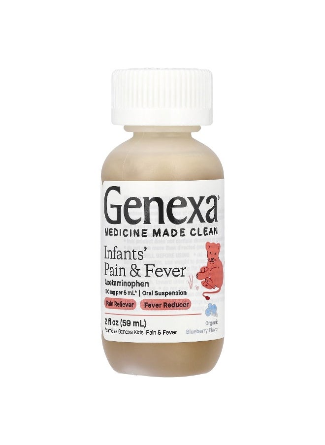 Genexa Genexa, Infants' Pain & Fever, Organic Blueberry, 160 mg, 2 fl oz (59 ml)  - Image 4