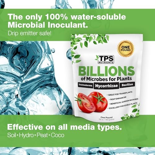 TPS NUTRIENTS Billions Concentrated Microbial Root Enhancer, 100% Water-Soluble with Mycorrhizae, Bacteria and Trichoderma, 8 oz (1/2 Pound) - Image 3