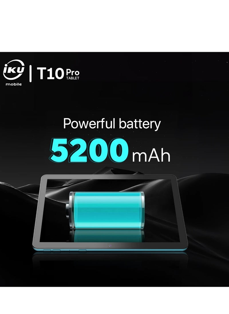 IKU - T10 Pro Tablet Dual SIM, 10.1 Inch, 64GB, 4GB RAM, 4G LTE - Green - Image 1
