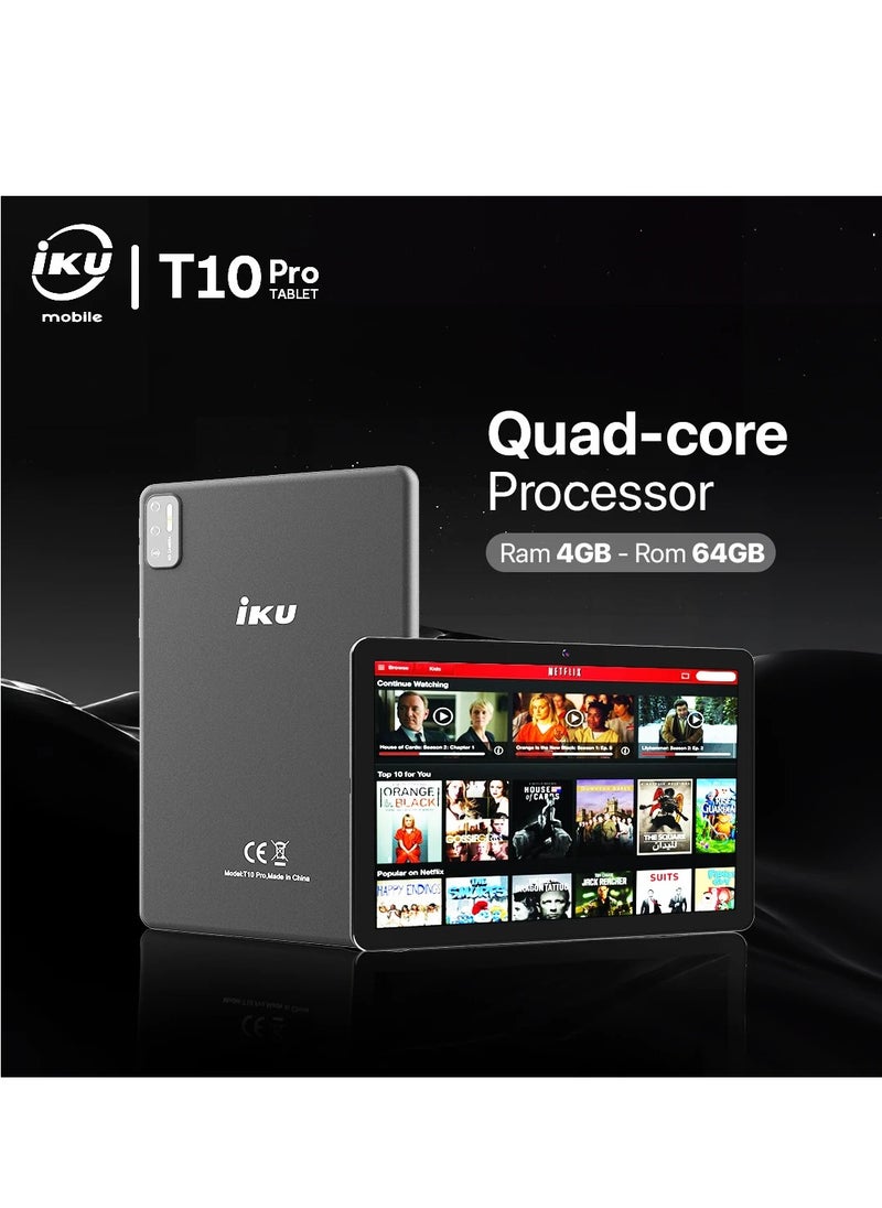 IKU - T10 Pro Tablet Dual SIM, 10.1 Inch, 64GB, 4GB RAM, 4G LTE - Green - Image 1