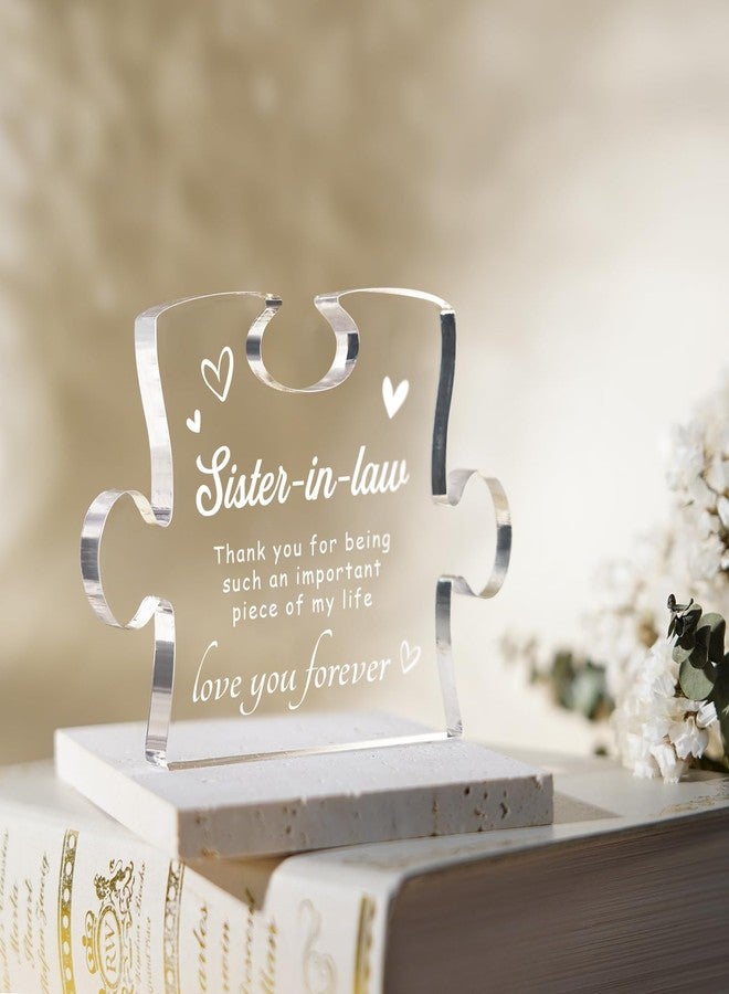 Quaintir Sister in Law Birthday Gifts, Mothers Day Gifts for Sister in Law - 4.9 x 3.7 inch Engraved Acrylic Block, Sister-in-Law Gifts for Valentines Wedding Christmas - Image 4