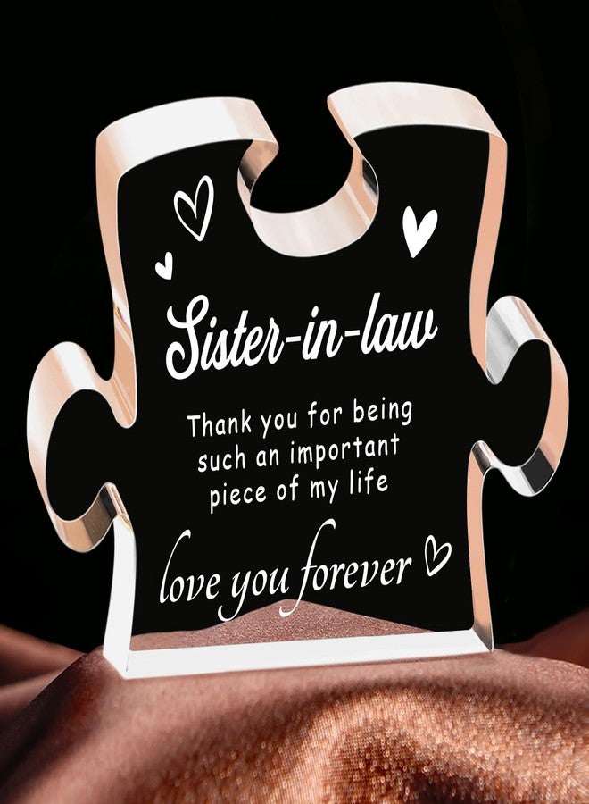 Quaintir Sister in Law Birthday Gifts, Mothers Day Gifts for Sister in Law - 4.9 x 3.7 inch Engraved Acrylic Block, Sister-in-Law Gifts for Valentines Wedding Christmas - Image 1