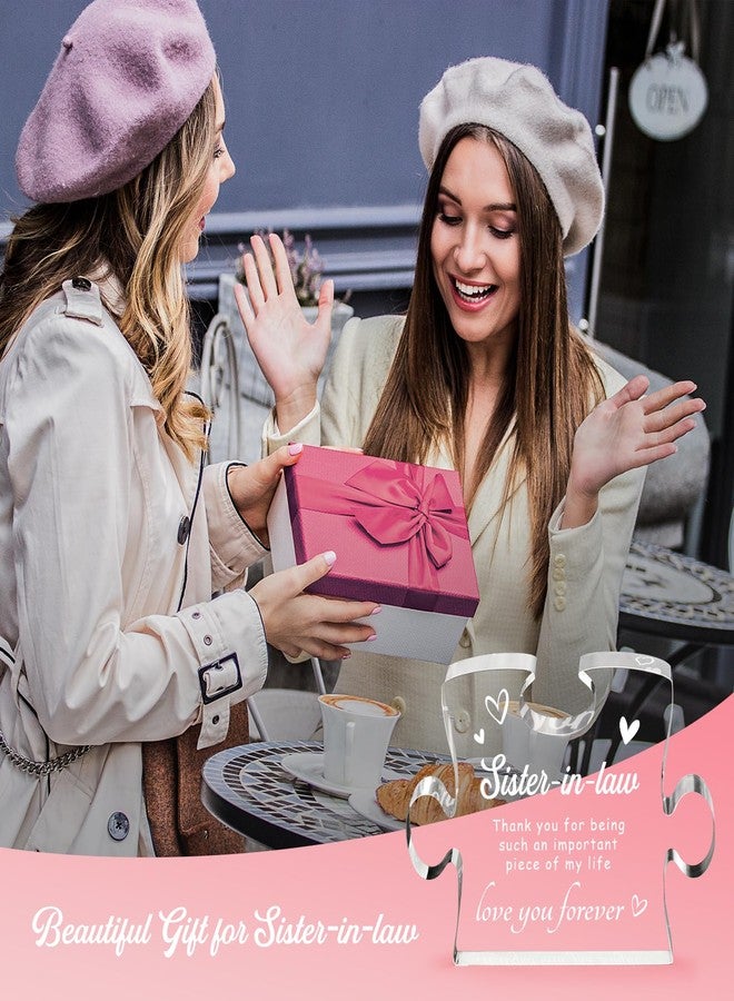 Quaintir Sister in Law Birthday Gifts, Mothers Day Gifts for Sister in Law - 4.9 x 3.7 inch Engraved Acrylic Block, Sister-in-Law Gifts for Valentines Wedding Christmas - Image 3