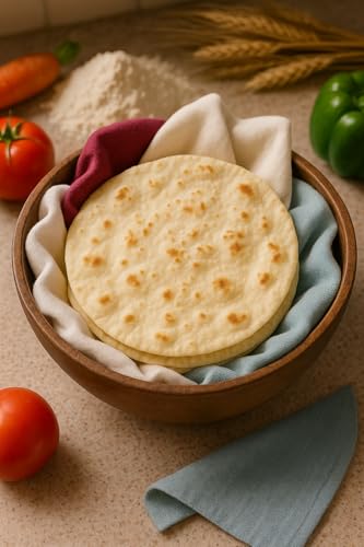 Bhoomi Impex Pure Cotton Double-Layered Roti Cover 15x15 Inch – Soft & Breathable Tortilla Wrap for Casserole & Tiffin, Assorted Colours - Image 2