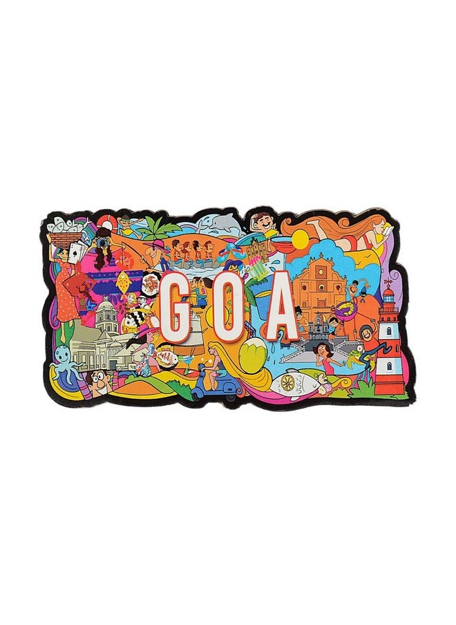 Skywalker SkyWalker India Souvenir Wooden MDF Goa Fridge Magnet (Multicolour) 