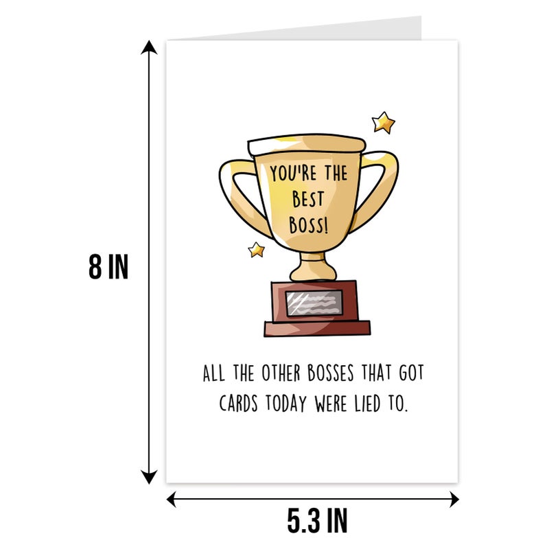 Qiliji بطاقة يوم الرئيس المضحكة من قيلجي، بطاقة يوم الرئيس السعيدة للرجال والنساء، هدية يوم الرئيس الفكاهية، أنت أفضل رئيس - Image 2