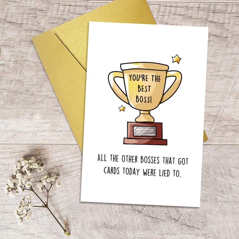 Qiliji بطاقة يوم الرئيس المضحكة من قيلجي، بطاقة يوم الرئيس السعيدة للرجال والنساء، هدية يوم الرئيس الفكاهية، أنت أفضل رئيس - Image 5