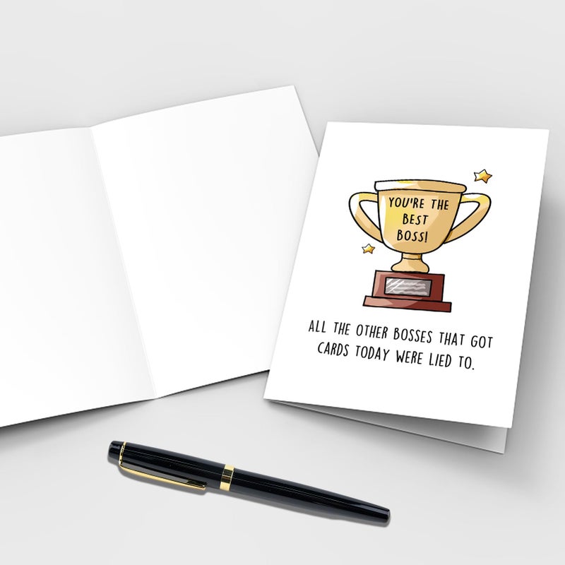 Qiliji بطاقة يوم الرئيس المضحكة من قيلجي، بطاقة يوم الرئيس السعيدة للرجال والنساء، هدية يوم الرئيس الفكاهية، أنت أفضل رئيس - Image 3