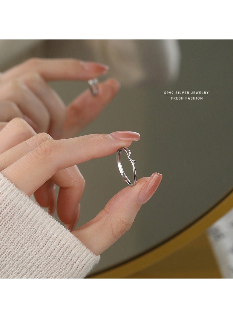 xozgdovg Foot silver ring female male plain ring sterling silver tail ring little finger I  - Image 2