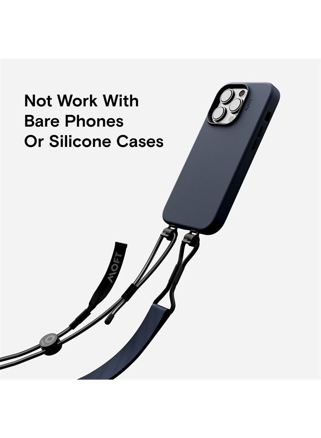 MOFT Phone Lanyard, Universal Adjustable Detachable Crossbody Long Lanyard with Phone Patch, Compatible with Most Smartphones, Bare Phone, Length up to 150cm, Navy Blue - Image 2