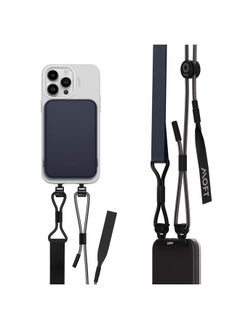 MOFT Phone Lanyard, Universal Adjustable Detachable Crossbody Long Lanyard with Phone Patch, Compatible with Most Smartphones, Bare Phone, Length up to 150cm, Navy Blue  - Image 1