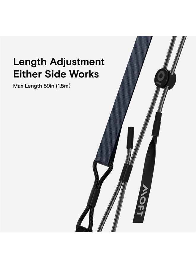 MOFT Phone Lanyard, Universal Adjustable Detachable Crossbody Long Lanyard with Phone Patch, Compatible with Most Smartphones, Bare Phone, Length up to 150cm, Navy Blue - Image 3