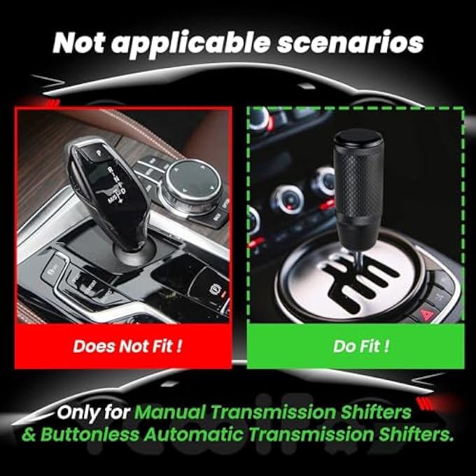 rayihni THE WHITE SHOP Shifter Knob Aluminum Weighted Car Gear Shift Manual knobs Fit Universal Manual Transmission Vehicle with 3 Threaded Adapters M8 M10 M12 x 125 Color  Black - Image 5