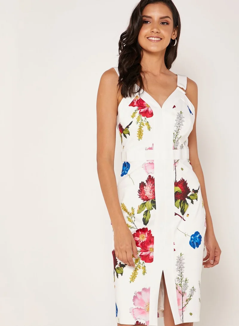 bodycon dress ted baker Ted Baker Navy Blue Fantasia Bodycon Halter Floral Dress (TB 2 or US 6 –  The Wandering Wardrobe Truck main image 0