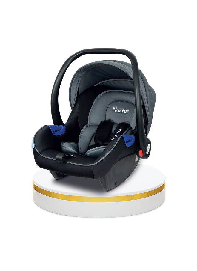 Nurtur Nemo Baby Carrier Adjustable Canopy and Handle Extra Protection 3 Point Safety Harness Suitable from 0 months to 12 months Upto 13kg BlackLight Grey Official Product  - Image 1