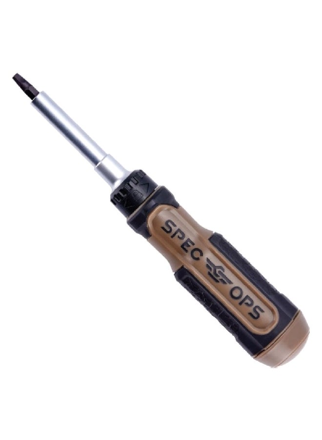 Spec-Ops 12-in-1 Heat-Treated Steel Drop Tested Magnetic Tip Ratcheting Screwdriver Multicolour 3.5 Inch SPEC-SRM-1 - Image 1
