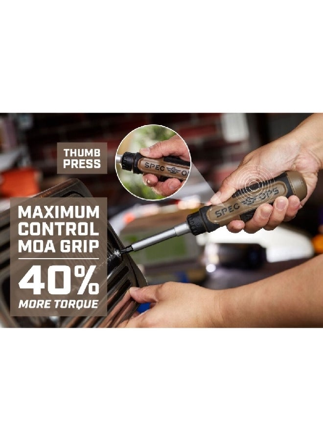 Spec-Ops 12-in-1 Heat-Treated Steel Drop Tested Magnetic Tip Ratcheting Screwdriver Multicolour 3.5 Inch SPEC-SRM-1 - Image 4