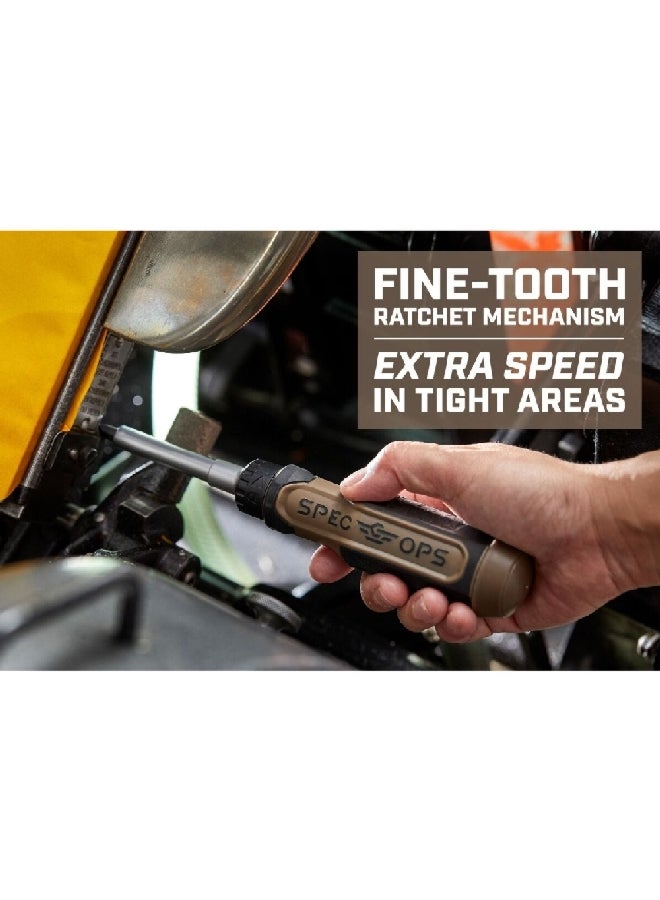 Spec-Ops 12-in-1 Heat-Treated Steel Drop Tested Magnetic Tip Ratcheting Screwdriver Multicolour 3.5 Inch SPEC-SRM-1 - Image 5