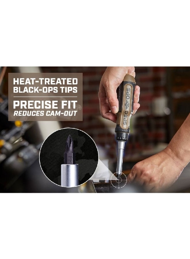 Spec-Ops 12-in-1 Heat-Treated Steel Drop Tested Magnetic Tip Ratcheting Screwdriver Multicolour 3.5 Inch SPEC-SRM-1 - Image 3