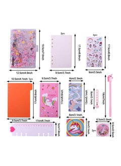 Y&D Unicorn Notebook Set Diary for School Girls Kids Notepads Stationery Notebook Stickers Bookmark Ruler and Pen Birthday Gifts Age 4 5 6 7 8 9 10 11 Years Old  - Image 4