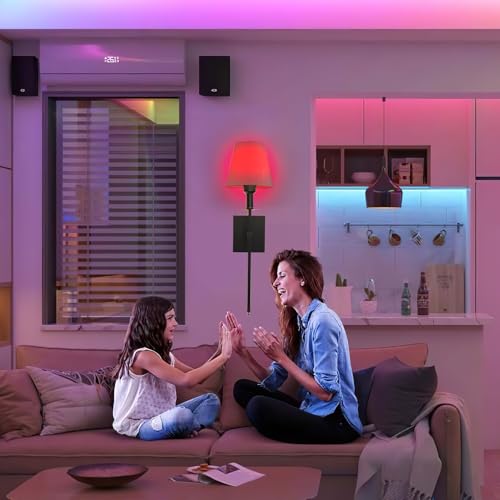 jengush أضواء حائط تعمل بالبطارية مجموعة من 2، ضوء حائط أسود قابل للشحن مع جهاز تحكم عن بعد لاسلكي قابل للتعتيم، 12 وضع لون، مصباح حائط بطارية بدون سلك للغرفة النوم، غرفة المعيشة، الممر - Image 5