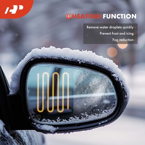 A-Premium زجاج مرآة مدفأ جانبي للسائق والراكب من A-Premium 2-PC مع لوحة دعم متوافق مع نيسان ألتيما 2013-2018، سنترا 2013-2019 - مرآة عرض جانبية خارجية - Image 5