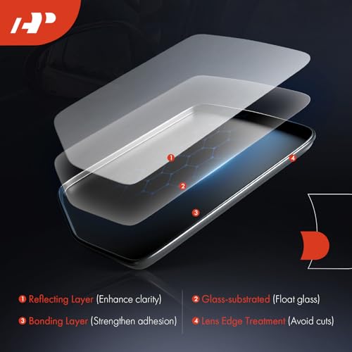 A-Premium زجاج مرآة مدفأ جانبي للسائق والراكب من A-Premium 2-PC مع لوحة دعم متوافق مع نيسان ألتيما 2013-2018، سنترا 2013-2019 - مرآة عرض جانبية خارجية - Image 3