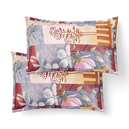 Skyla Double Bed Super King Size Bedsheet with 2 Pillow Covers|Bedsheet 108 x 108 Inch| 400 TC King Size Cotton Floral Bed Sheet Breathable|Super Soft Printed Bedsheet(Lotus & Twigs) - Image 3