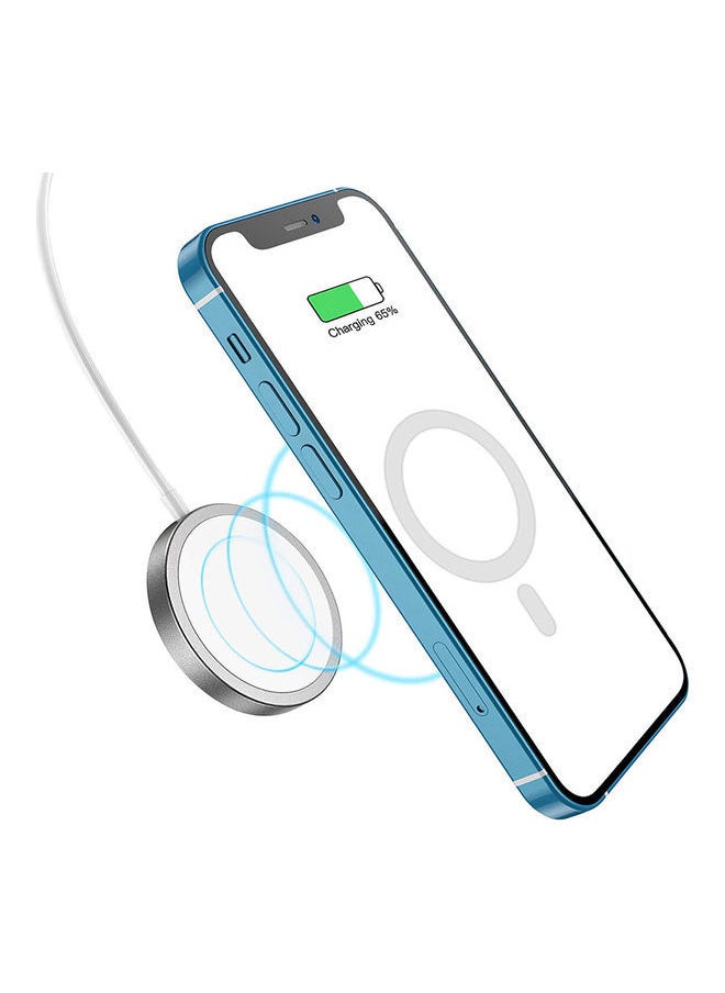 NIBEMINENT - Replacement Wireless Magnetic Charger For Apple iPhone 12/12 Mini/12 Pro/11 White - Image 1