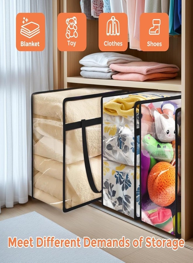 Blendmix Transparent Clothes Storage Bags | Plastic Saree Covers with Zipper | Ideal for Blankets, Comforters, Wardrobe Organizing (Pack of 3) - Image 4