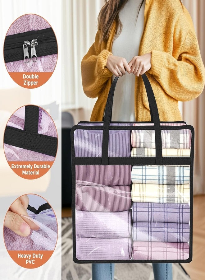 Blendmix Transparent Clothes Storage Bags | Plastic Saree Covers with Zipper | Ideal for Blankets, Comforters, Wardrobe Organizing (Pack of 3) - Image 3