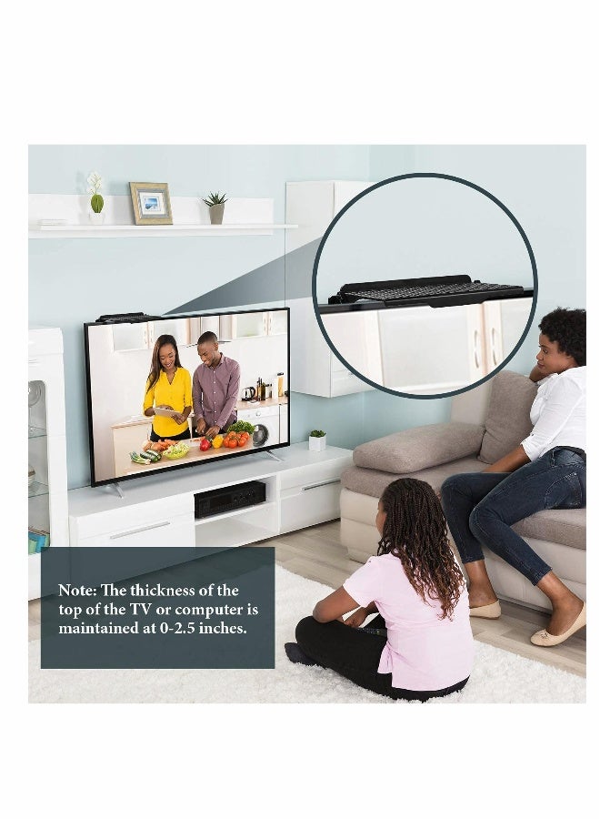 3 Pcs Screen Top Shelf, TV Top Storage Bracket, 2-Leg Adjustable Monitor Top Shelf for Cellphone Stand, Media Boxes, Router, Game Console and Home Decor  - Image 2