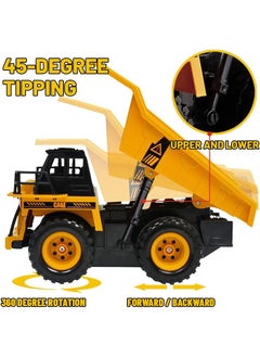 Garlo Remote Control Dump Truck Fully Functional RC Tractor Remote Control Tractor 6 Channel Digger Toys with Lights and Sound Construction Dump Truck for Boys and Girls  - Image 4