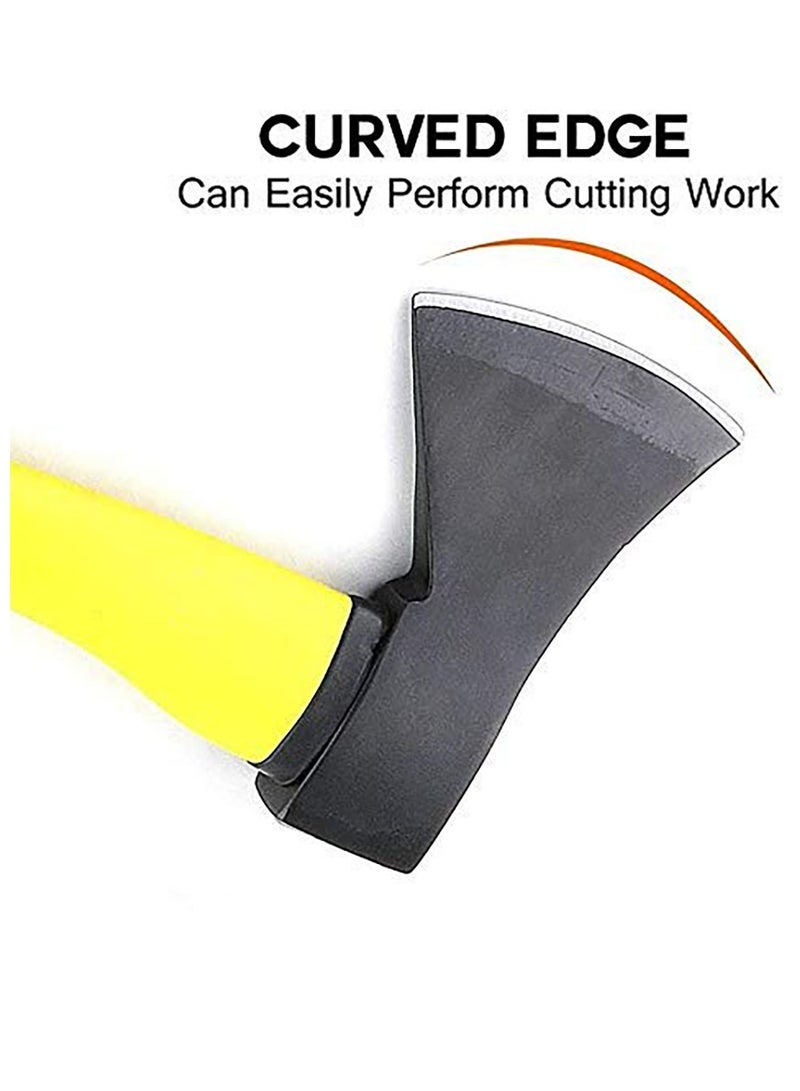 بوس_لايف_ستايل أدوات البستنة فأس الفأس جسم من الألياف الزجاجية مقبض مطاطي فأس قطع الخشب، فأس التخييم، فأس السلامة 1 كجمVersatile Outdoor Use: Designed for camping and various wood-cutting tasks, including cutting, s - Image 2