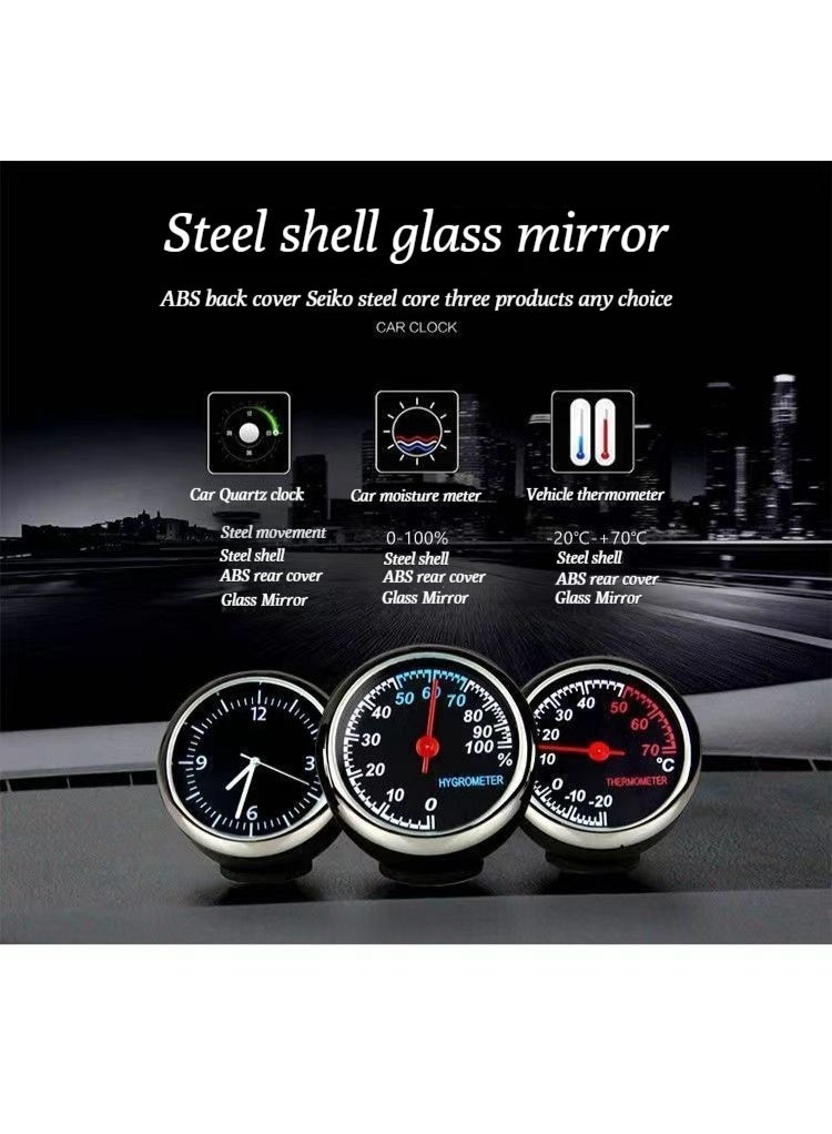 Car-mounted electronic clock series: Clock, thermometer, hygrometer - simple and modern style, car-mounted control panel ornaments. - Image 3
