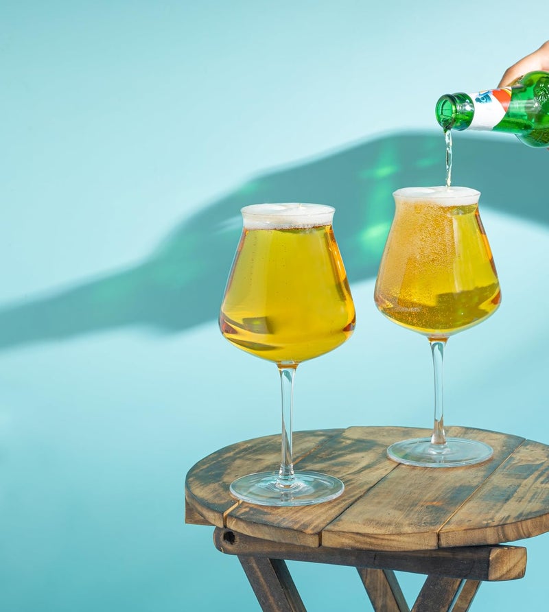 Sipologie Sipologie Teku Stemmed Beer Glass 400Ml Set Of 2 Enhances Aromas For A Refined Tasting Experience Great Beer Mug For Gifting Transparent - Image 2