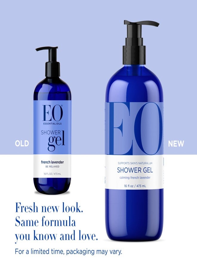 EO Shower Gel Body Wash, 16 Ounce (Pack of 2), Lavender, Organic Plant-Based Skin Conditioning Cleanser with Pure Essentials Oils - Image 2
