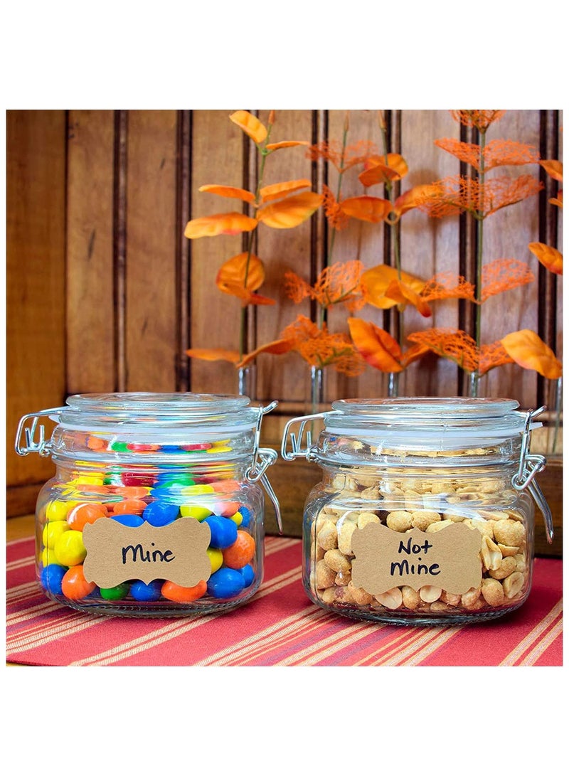Wownect (Pack of 2) Chalkboard & Kraft Writable Labels for Jars Pantry Storage Stickers for Mason Jars, Kitchen, Bathroom, Laundry Room & Office Organization - Image 2
