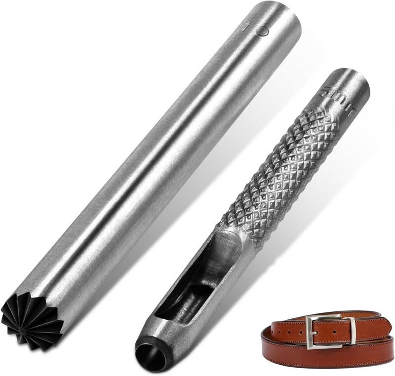 CooBigo أدوات ثقب الجلد 2Pack، أدوات تثبيت عيون الزهور للأحذية والأحزمة والحقائب وعلامات الكتب ومشاريع الحرف الجلدية DIY - Image 1
