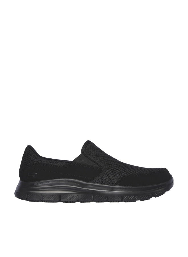 SKECHERS حذاء عمل سلكي للرجال من سكيشرز فليكس أدفانتج مقاوم للانزلاق، أسود، 9.5 عريض - Image 1
