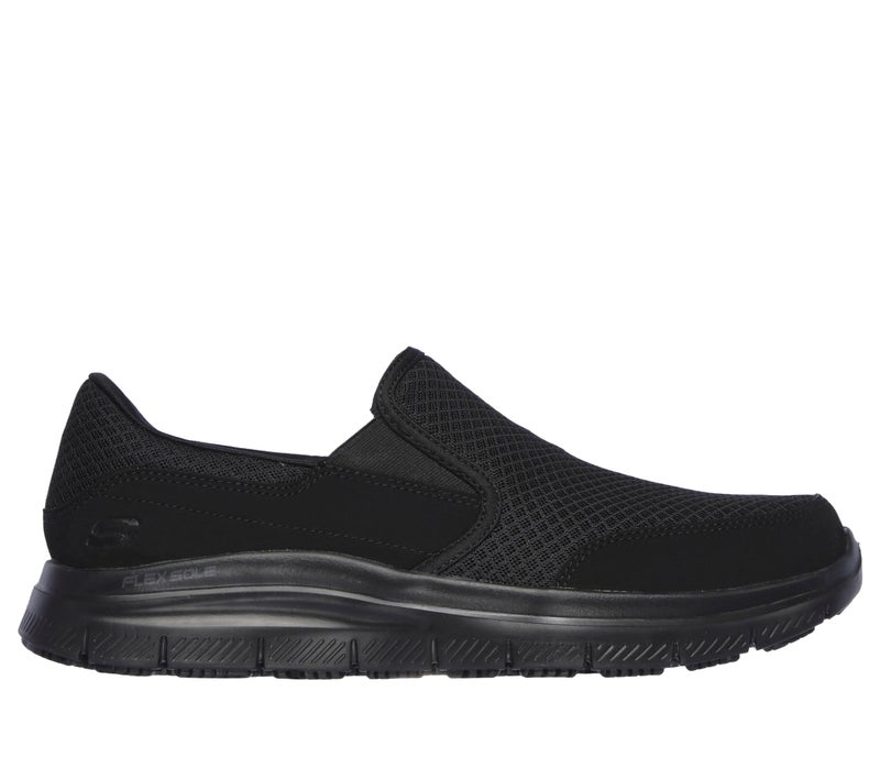 SKECHERS حذاء عمل سلكي للرجال من سكيشرز فليكس أدفانتج مقاوم للانزلاق، أسود، 9.5 عريض - Image 5