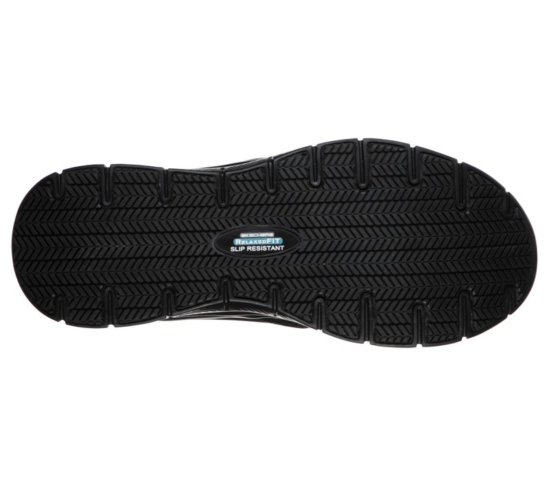 SKECHERS حذاء عمل سلكي للرجال من سكيشرز فليكس أدفانتج مقاوم للانزلاق، أسود، 9.5 عريض - Image 4