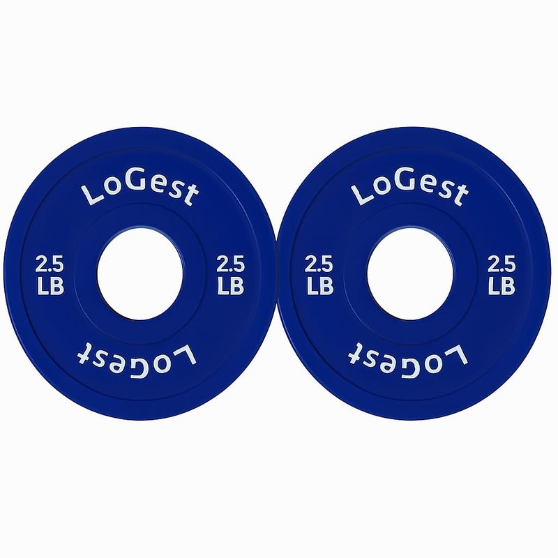 Logest Pair Olympic Plates - Barbell Weights Set of 2 Weight Plates for Olympic Bars Perfect for Strength Training Plates Exercise Balance Increase Available in 0.50LB 1.25LB 2.5LB 5LB 7.5LB 10LB Weight Plate (Blue - 2.5 LB Pair) - Image 1