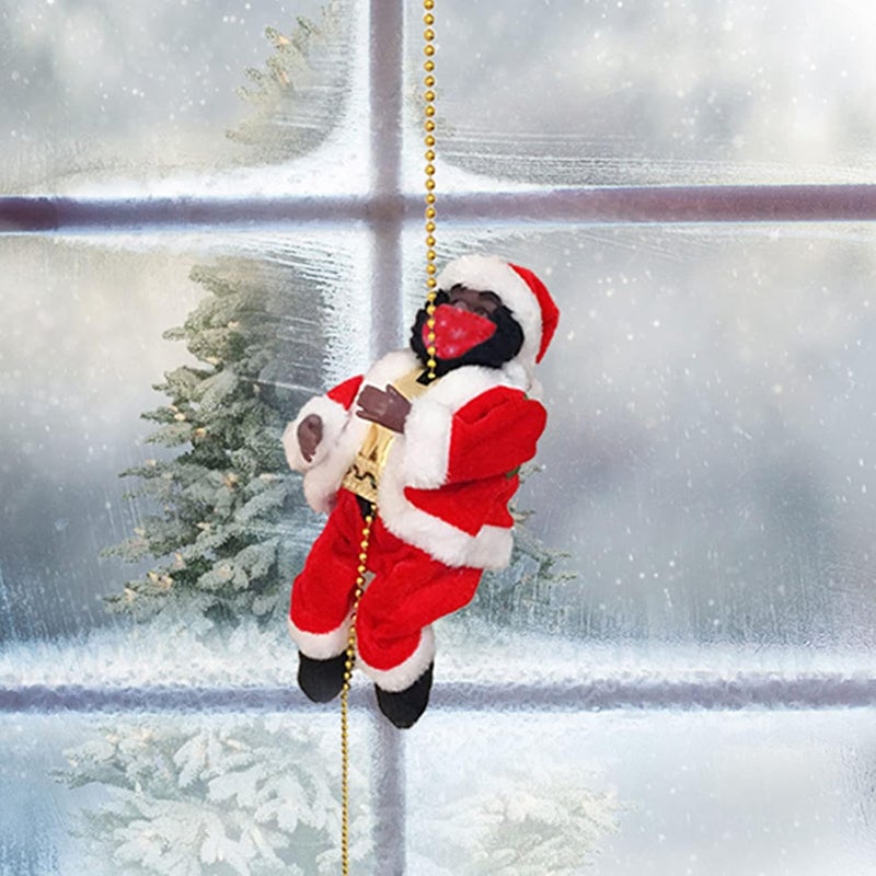 woobles Electric Santa Claus Toy, Christmas Decoration with Music for Christmas Tree, Tree Hanging Decorations,Electric Climbing Santa on Ladder, Santa Claus Climbing Ladder Doll (#4) - Image 2